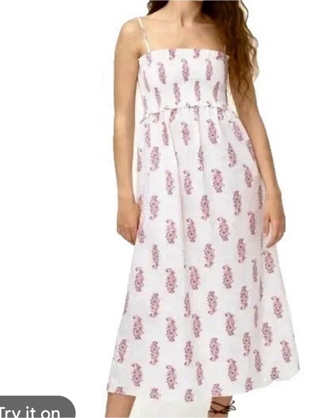 JCrew Women’s White Maxi Skirt with Red/Pink Floral Print